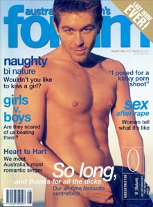 Australian Women's Forum cover with a guy on it