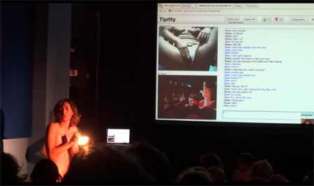 Chatroulette session at the Berlin Porn Film Festival