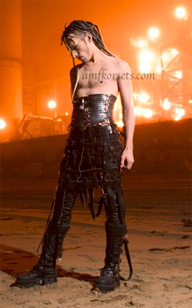 Man in corset, photo and corset by AMF Korsets