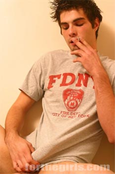 Hot hunk Ashley may be smoking but he's still cute.